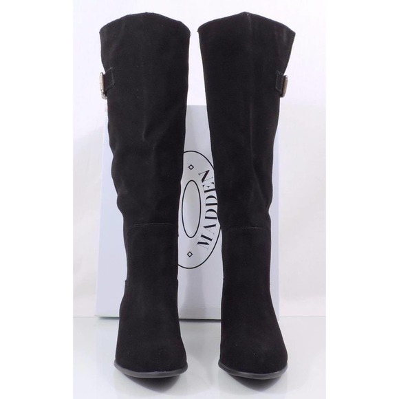 Steve Madden Loren Riding Knee High Boots Suede Black Size 6 - Picture 5 of 8